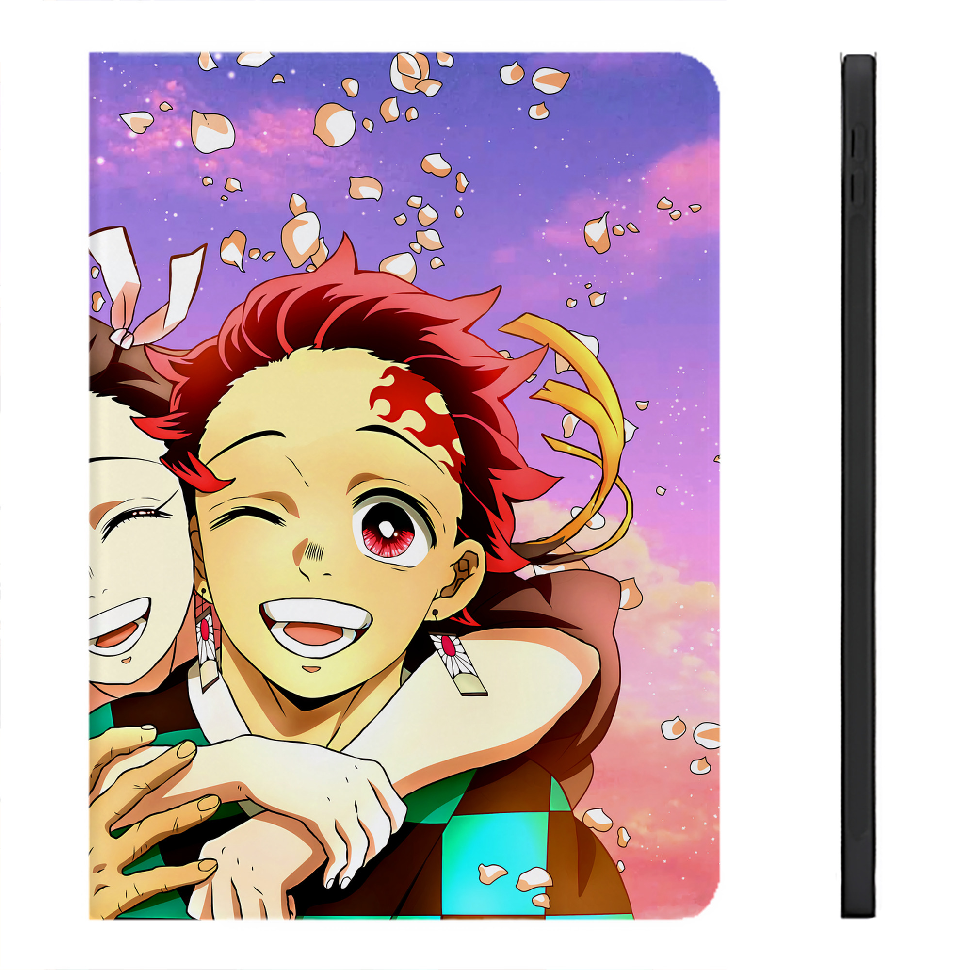 （画像用） 鬼滅の刃（きめつのやいば）竈門 炭治郎／かまど たんじろう Kamado Tanjirou IPadケース ペンホルダー付き ブックスタイルデザイン